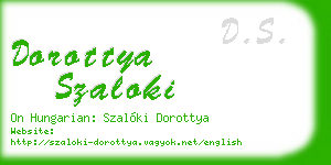 dorottya szaloki business card